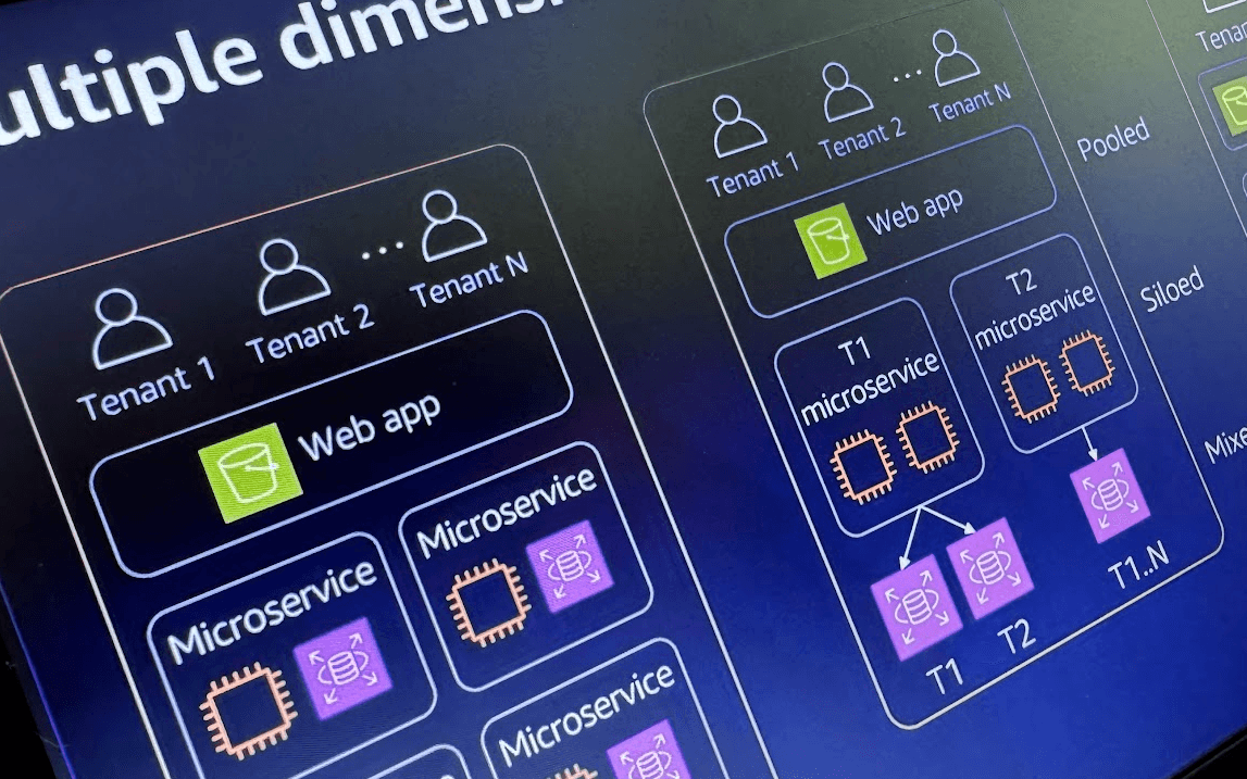 A dark-themed code editor showing lines of colorful syntax-highlighted code.